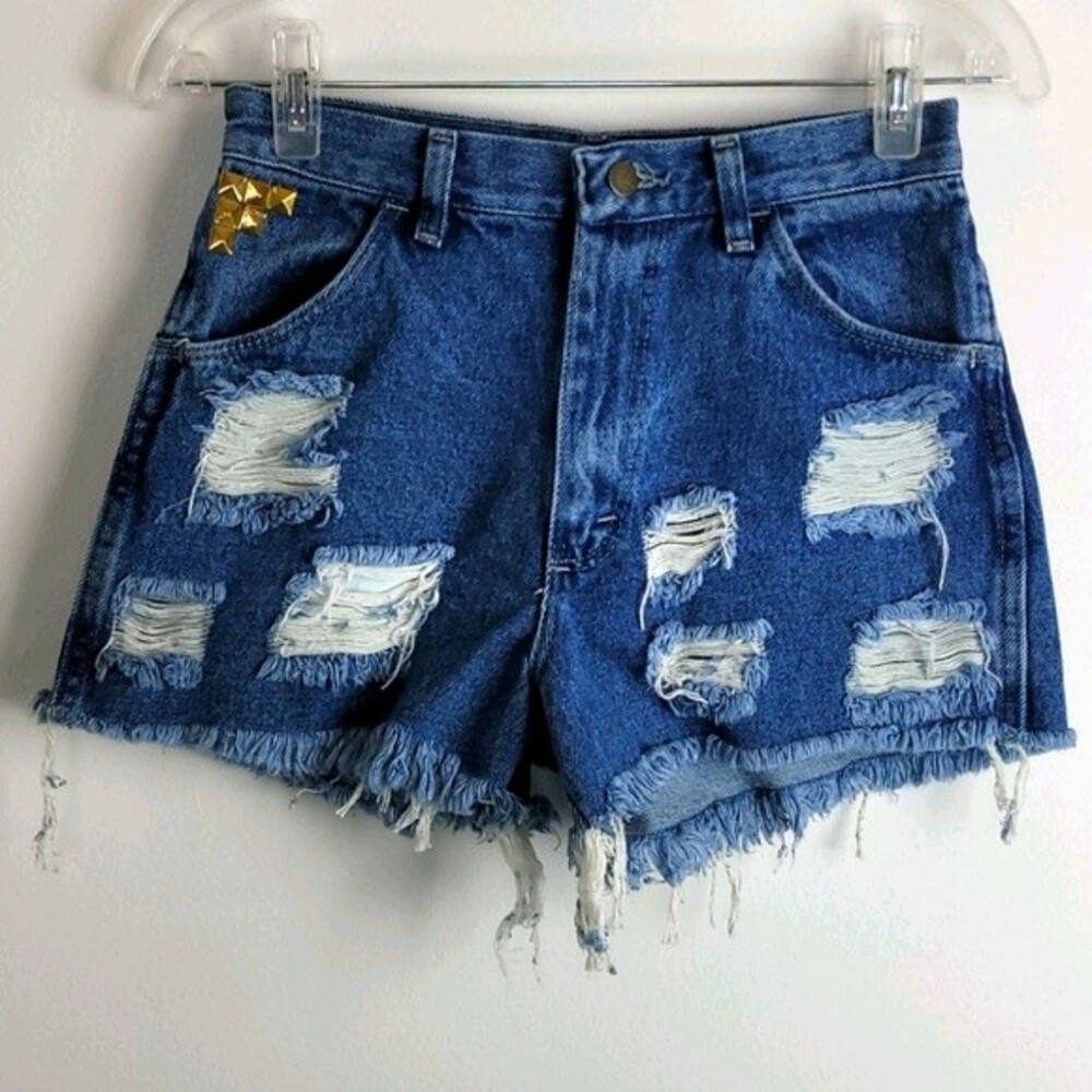 Rusler rigid denim jean short Sz 5 Vintage Cotton